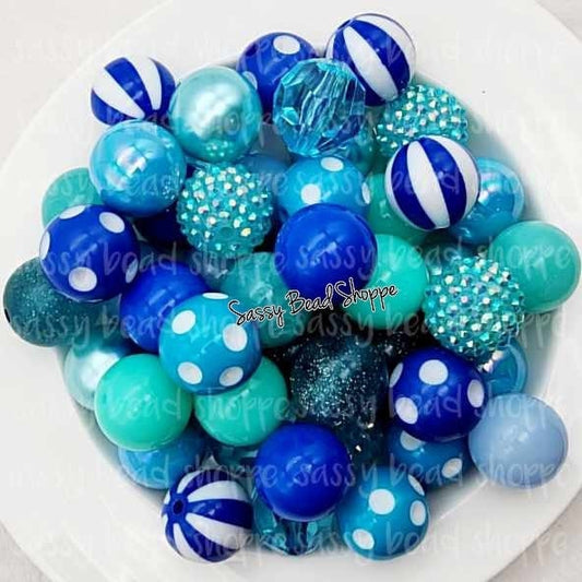 Blue Lagoon Bubblegum Bead Mix