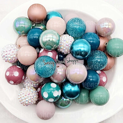 In The Stars 20mm Bubblegum Beads Set of 24, M&M Bubbles, Bubble Gum Beads, Chunky Beads, Beadable Pen, Beaded Keychain, Wristlet, Lanyard
