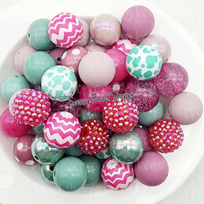 A Thousand Wishes 20mm Bubblegum Beads Set of 24, M&M Bubbles, Bubble Gum Beads, Chunky Beads, Beadable Pen Beaded Keychain Wristlet Lanyard
