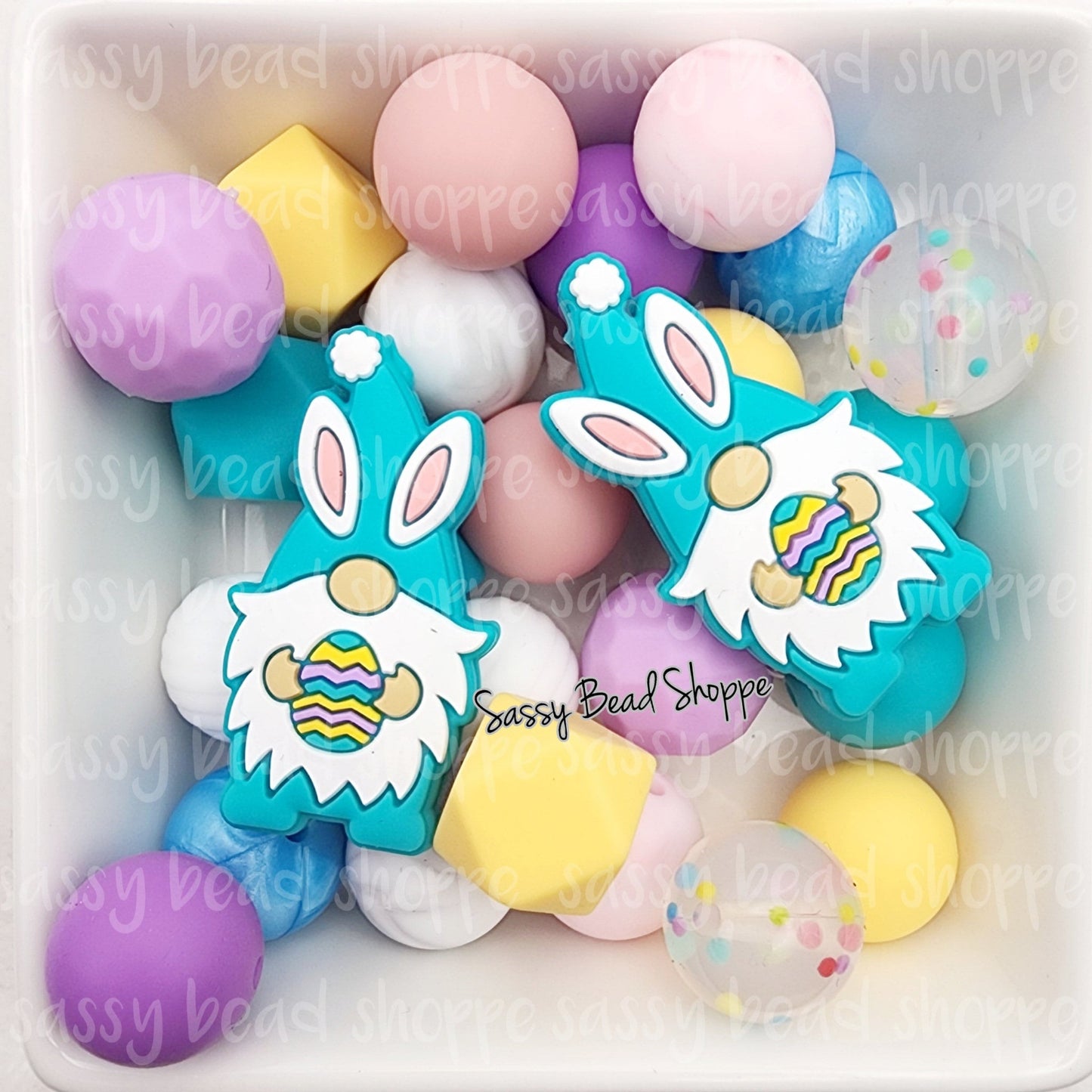 Easter Time Silicone Bead Mix, Round, Set of 26, Bulk Mix of Silicone Beads, Beads for Pens, Silicone Beads, Wristlet, Keychain, Lanyard