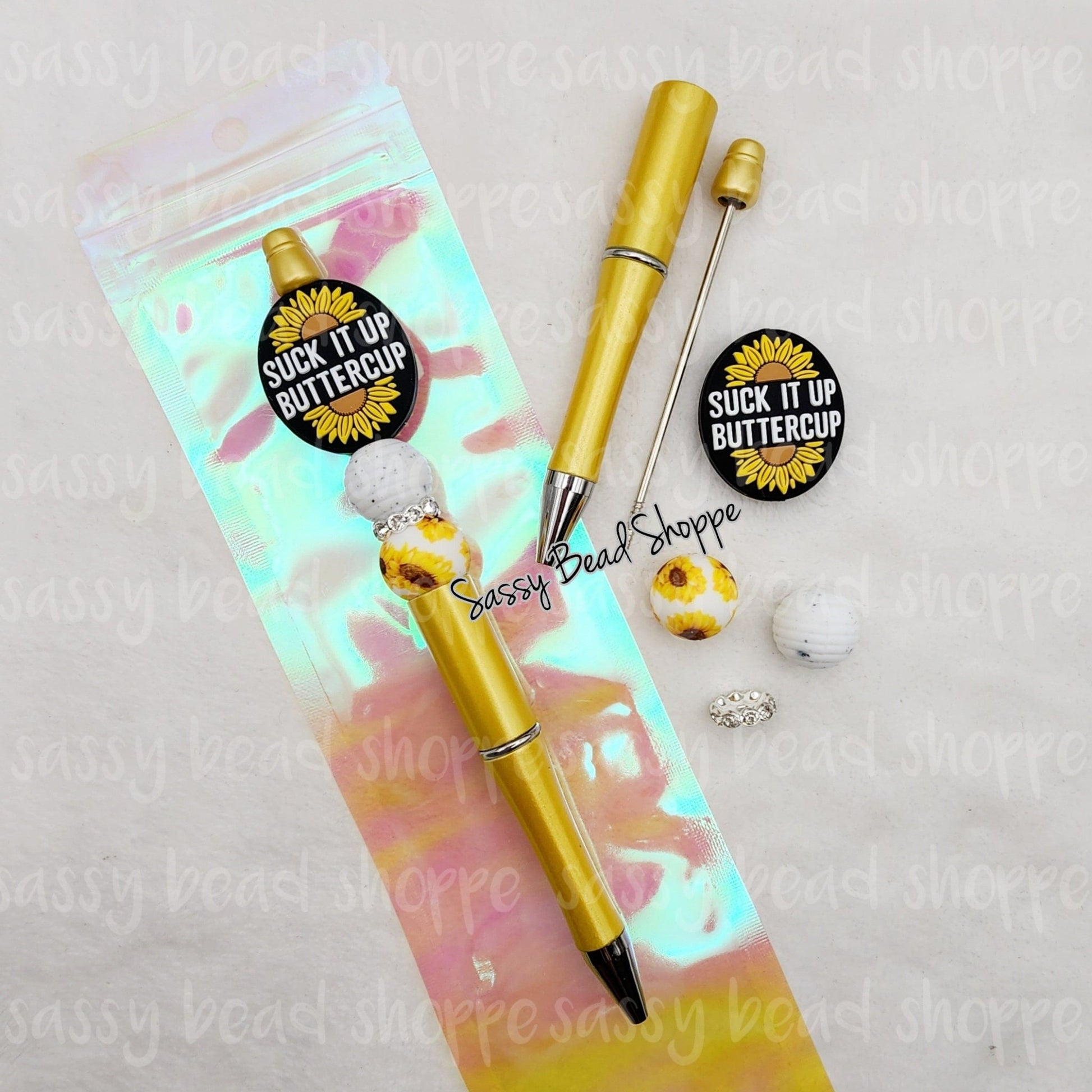 Buttercup Beadable Pen Kit, Nurse Doctor EMT DIY Bubblegum Bead PLASTIC Pen Kit, Beadable Pens, Bubblegum Beads, Beaded Pens, Pen Beads