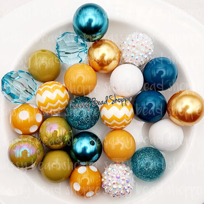 Jags 20mm Bubblegum Beads Set of 24, M&M Bubbles, Bubble Gum Beads, Chunky Beads, Wristlet, Beadable Pen, Beaded Keychain, Lanyard