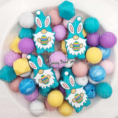 Easter Time Silicone Bead Mix, Round, Set of 26, Bulk Mix of Silicone Beads, Beads for Pens, Silicone Beads, Wristlet, Keychain, Lanyard