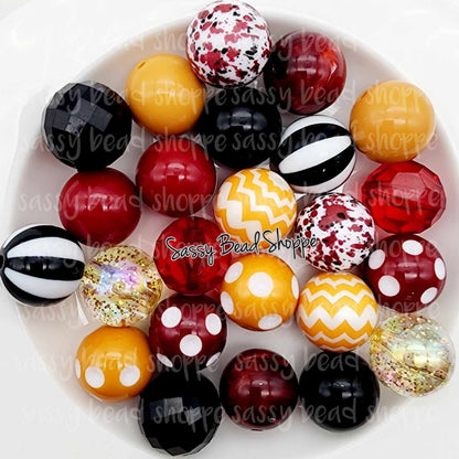Commanders 20mm Bubblegum Beads Set of 24, M&M Bubbles, Bubble Gum Beads, Chunky Beads, Wristlet, Beadable Pen, Beaded Keychain, Lanyard