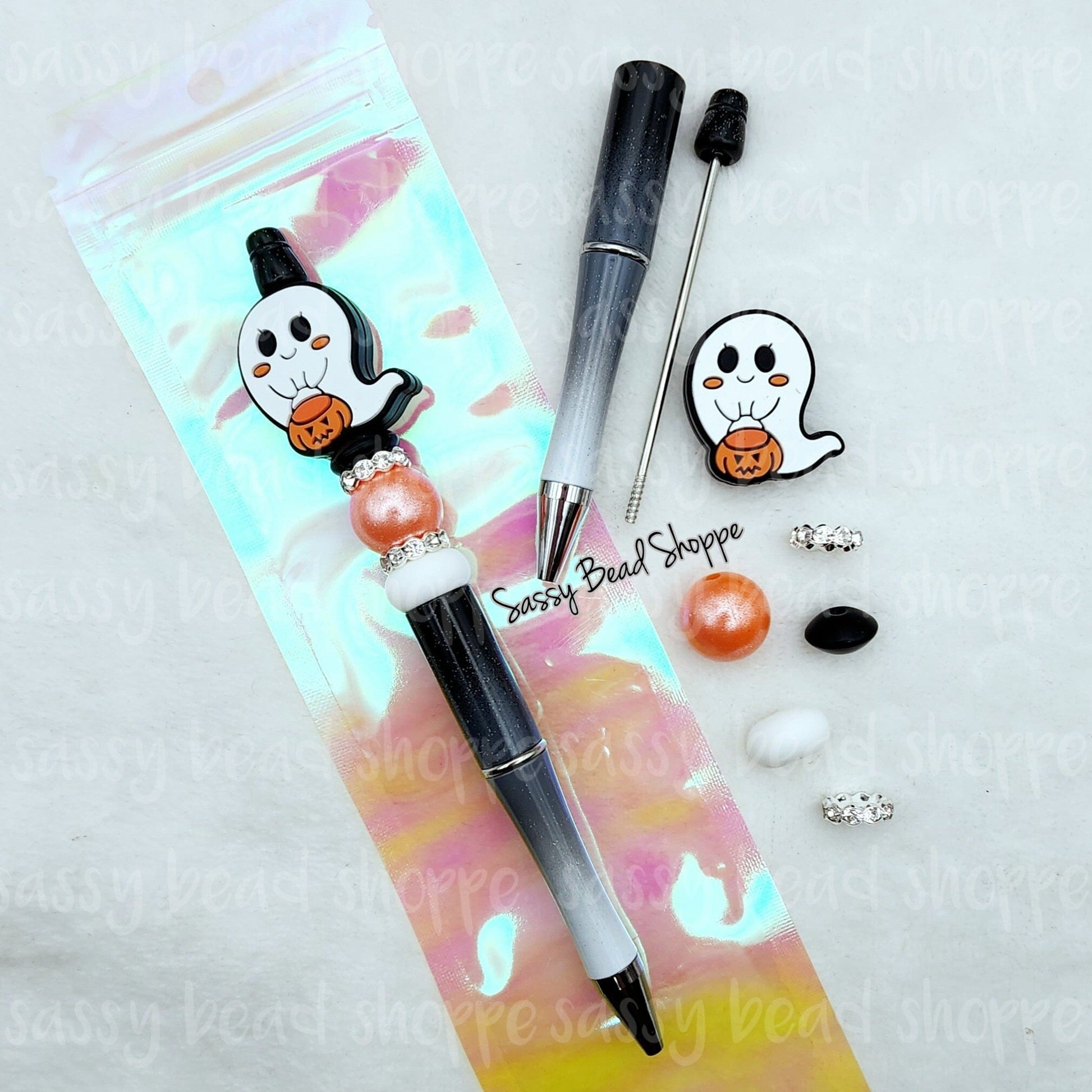 Bootiful Beadable Pen Kit, DIY Bubblegum Bead PLASTIC Pen Kit, Beadable Pens, Bubblegum Beads, Beaded Pens, Pen Beads, Focal Beads