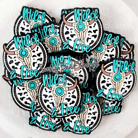 Wild & Free Skull Focal Beads, Silicone Beads, Skull Shaped Silicone Beads, Focal Beads, Beaded Pens, Focal Beads for Pens