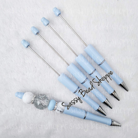 2 Baby Blue DIY Beadable Pens ONLY