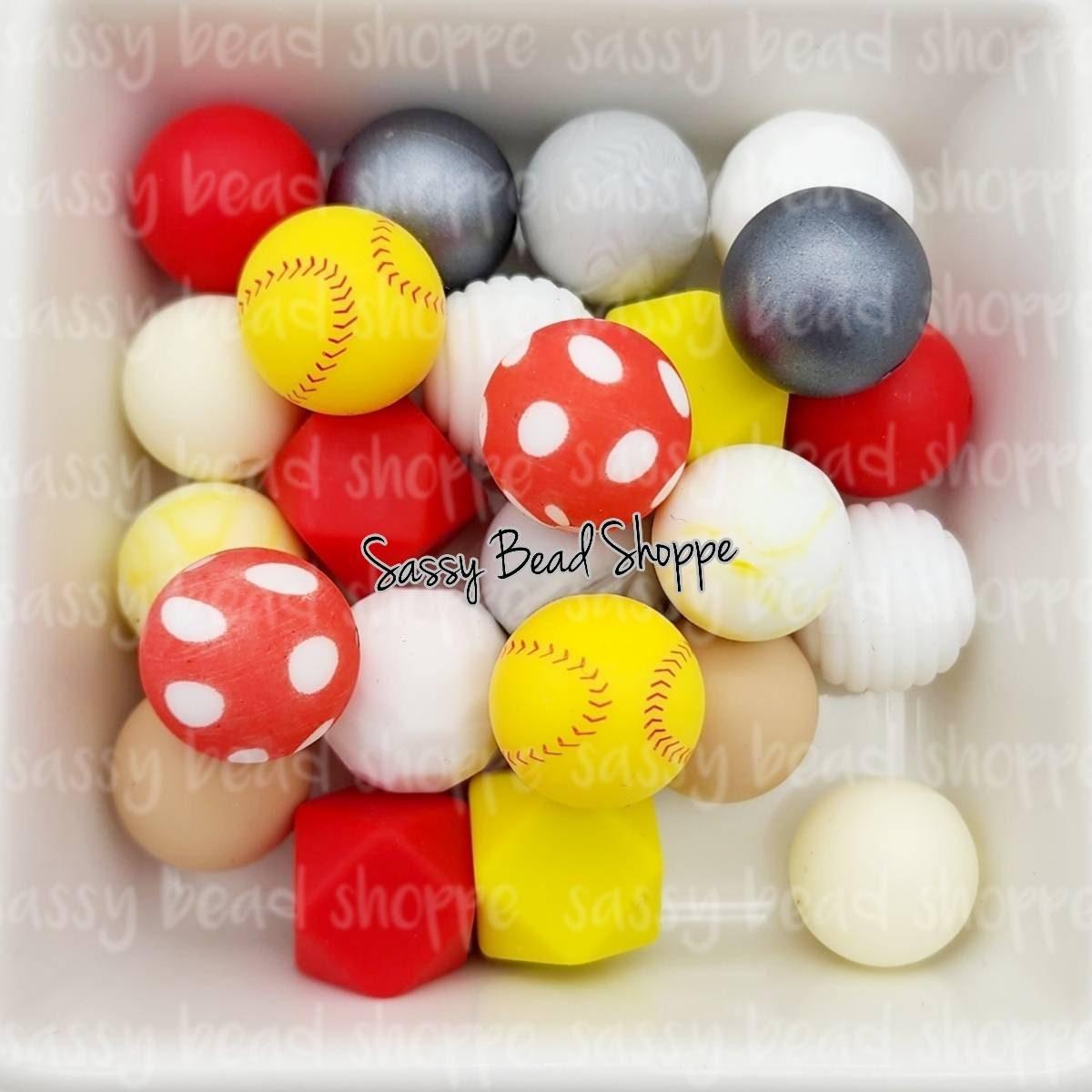 Softball Life Silicone Bead Mix - Sassy Bead Shoppe